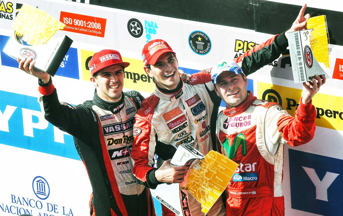 Ardusso, Rossi y Ledesma en el podio.