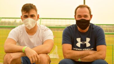 Agustín Martínez y Gurí Martínez, relajados en Posadas