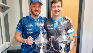 Agustin y Matias Canapino con sus trofeos de San Luis