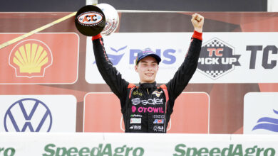 Quijada en el podio de Viedma.