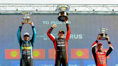 Werner, Londero y Gianini celebran en el podio de TC Pick Up.
