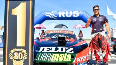 Aguirre en el damero de la pole position