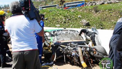 Auto de Guido Falaschi después del accidente