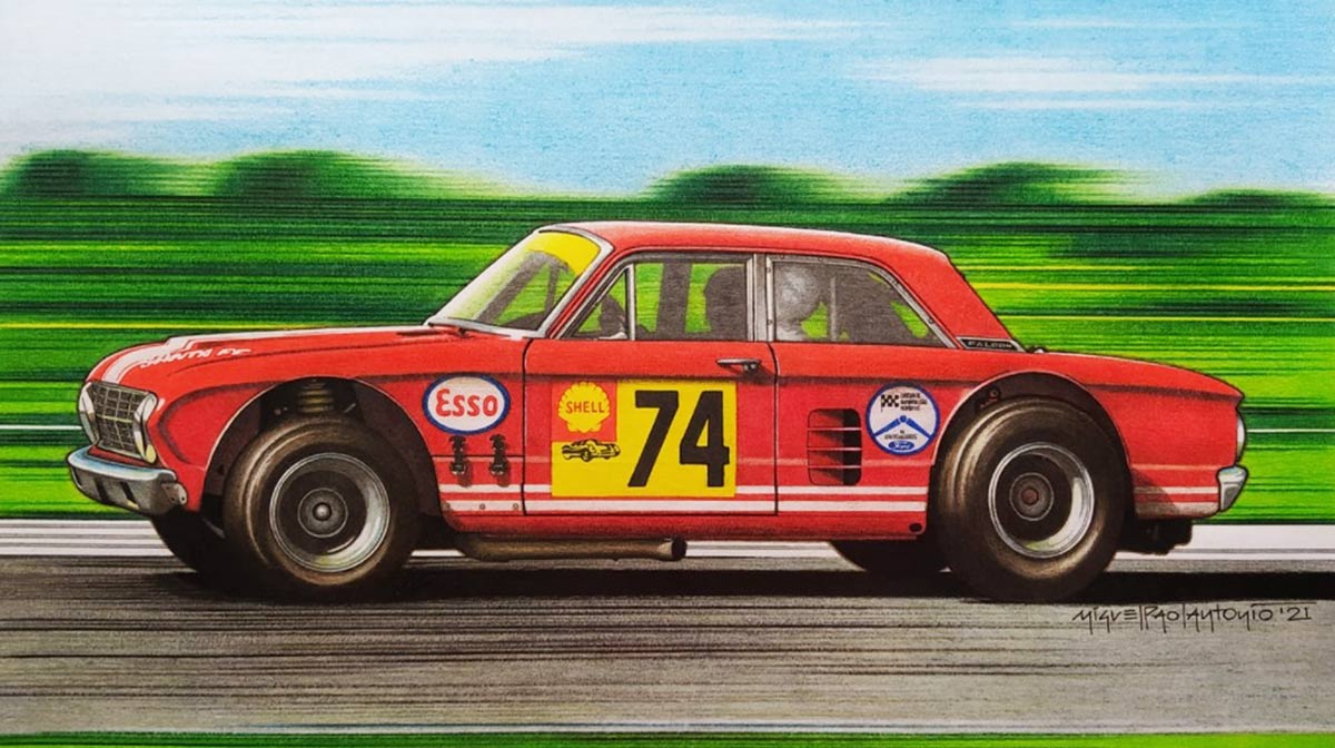 Pintura del Falcon Angostado de Reutemann.