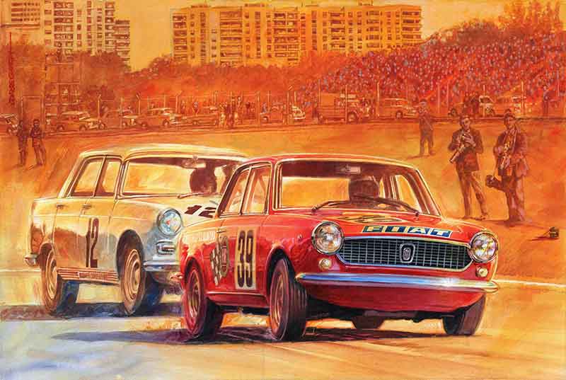 Pinturas de la campaña de Reutemann en el automovilismo.
