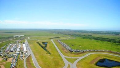 Vista aérea del autódromo de Mar de Ajó