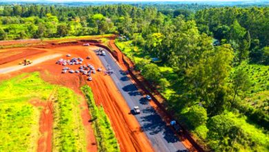 Vista de las obras de asfaltado en Eldorado