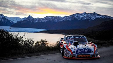 El Ford de Werner con las montañas de fondo.