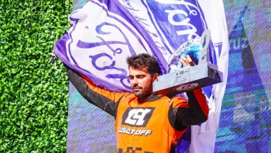 Lambiris en el podio de TC en El Calafate.