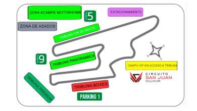 Sectores de entradas para el TC en San Juan.