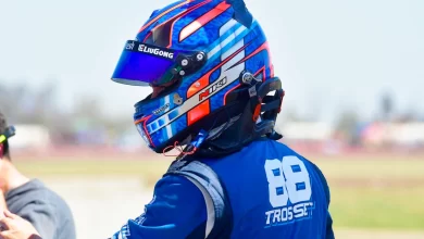 Trosset con el casco puesto en San Nicolás