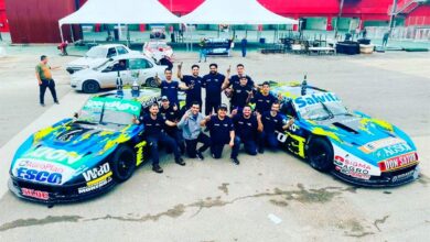 El equipo de Moriatis celebrando en Termas la victoria de Fritzler en el TC.
