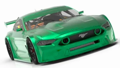 Render del Mustang verde de De Benedictis