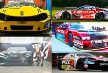 Collage del Camaro, Mustang, Camry, Challenger y Torino de TC