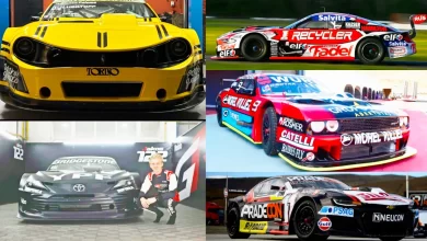 Collage del Camaro, Mustang, Camry, Challenger y Torino de TC