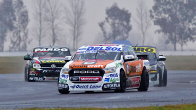 Gianini adelante del pelotón.