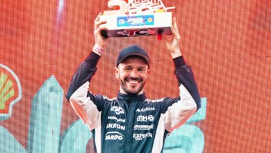 Agustín Canapino en el podio de TC en Buenos Aires.
