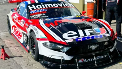 Mustang en boxes
