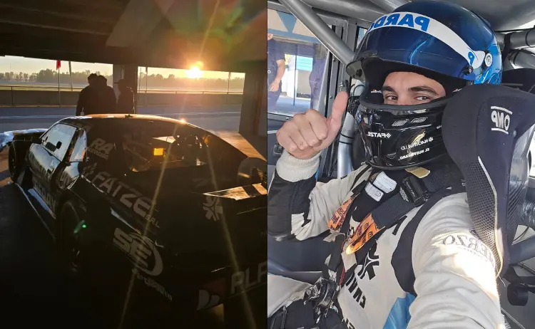Lautaro de la Iglesia probando en La Plata el Dodge Challenger de TC.